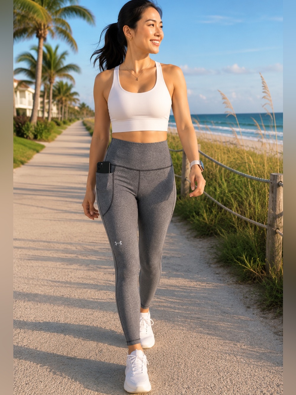 NWT Under Armour HeatGear High Rise Pocket Leggings XL Heather Gray